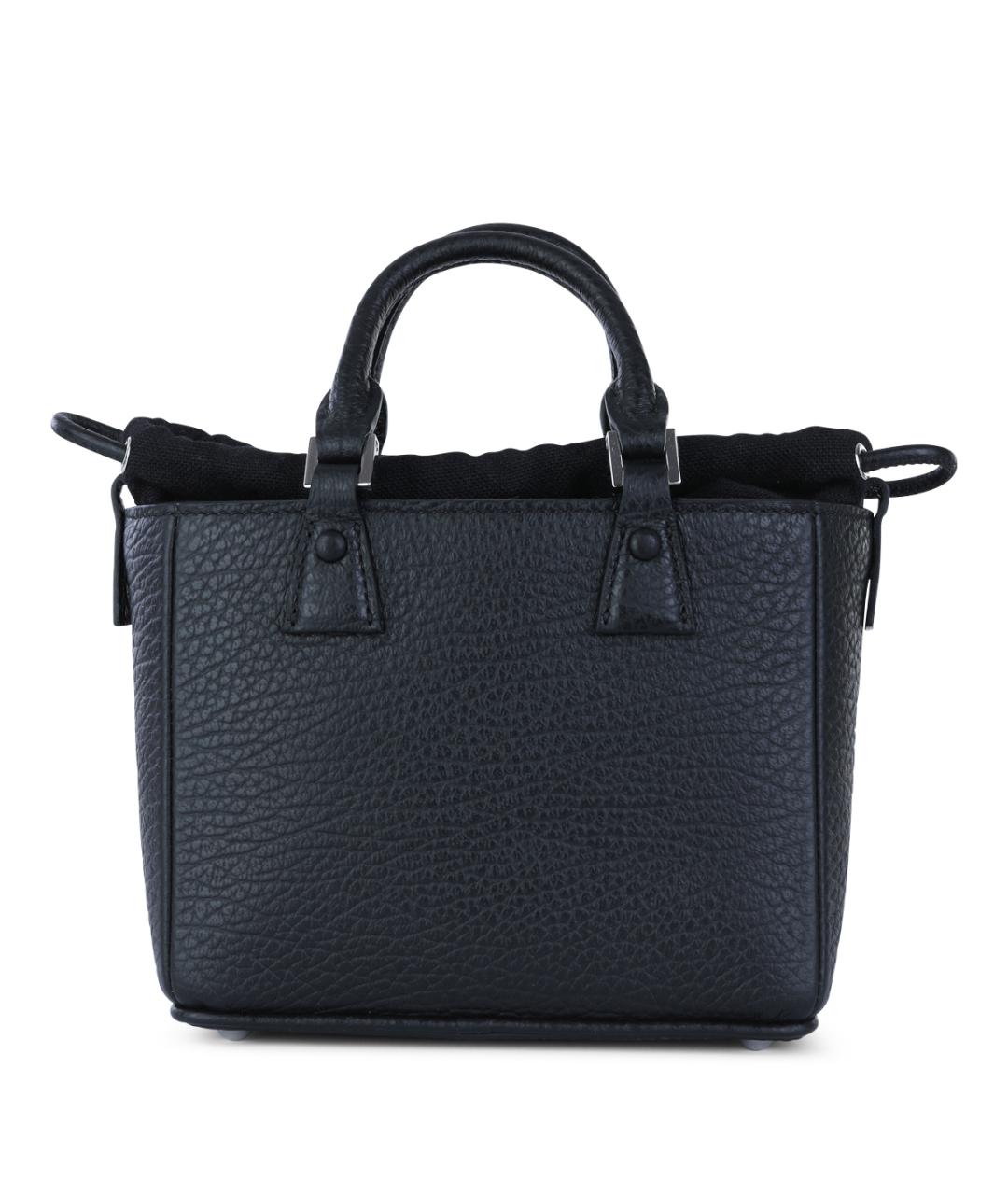 MAISON MARGIELA Черная кожаная сумка тоут, фото 3