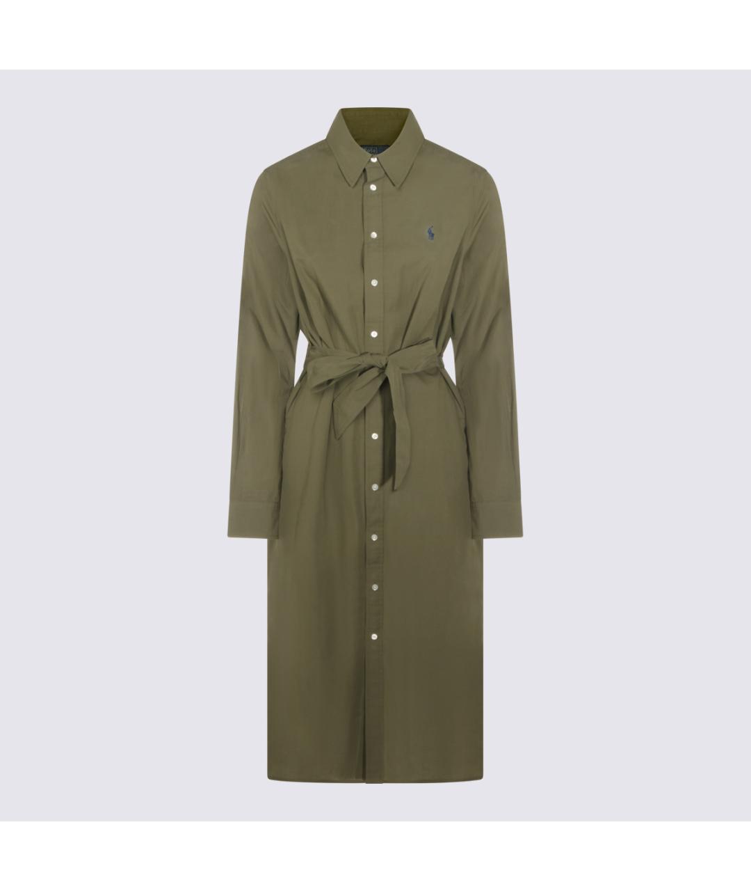 POLO RALPH LAUREN Зеленые хлопковое повседневное платье, фото 2