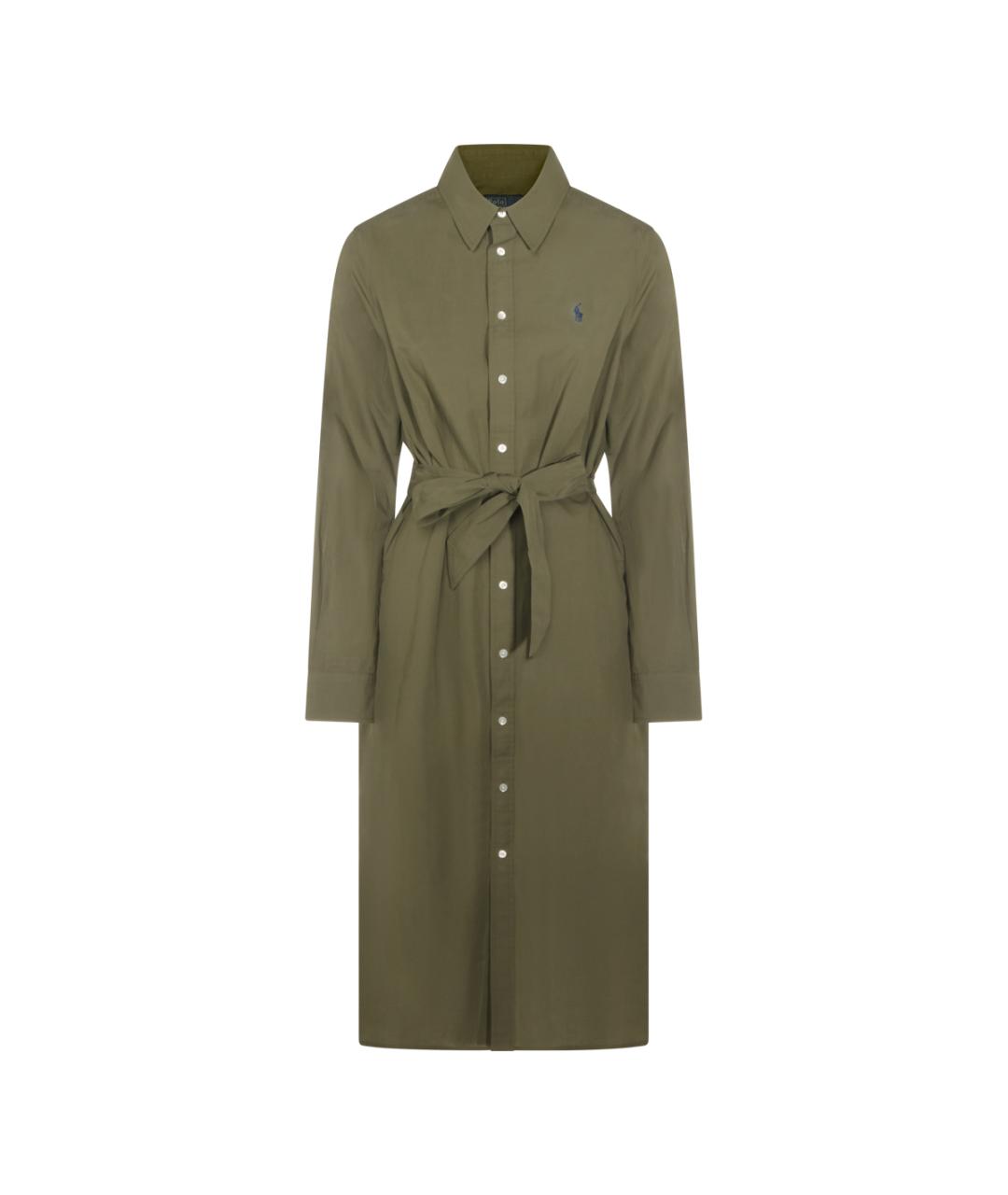 POLO RALPH LAUREN Зеленые хлопковое повседневное платье, фото 1