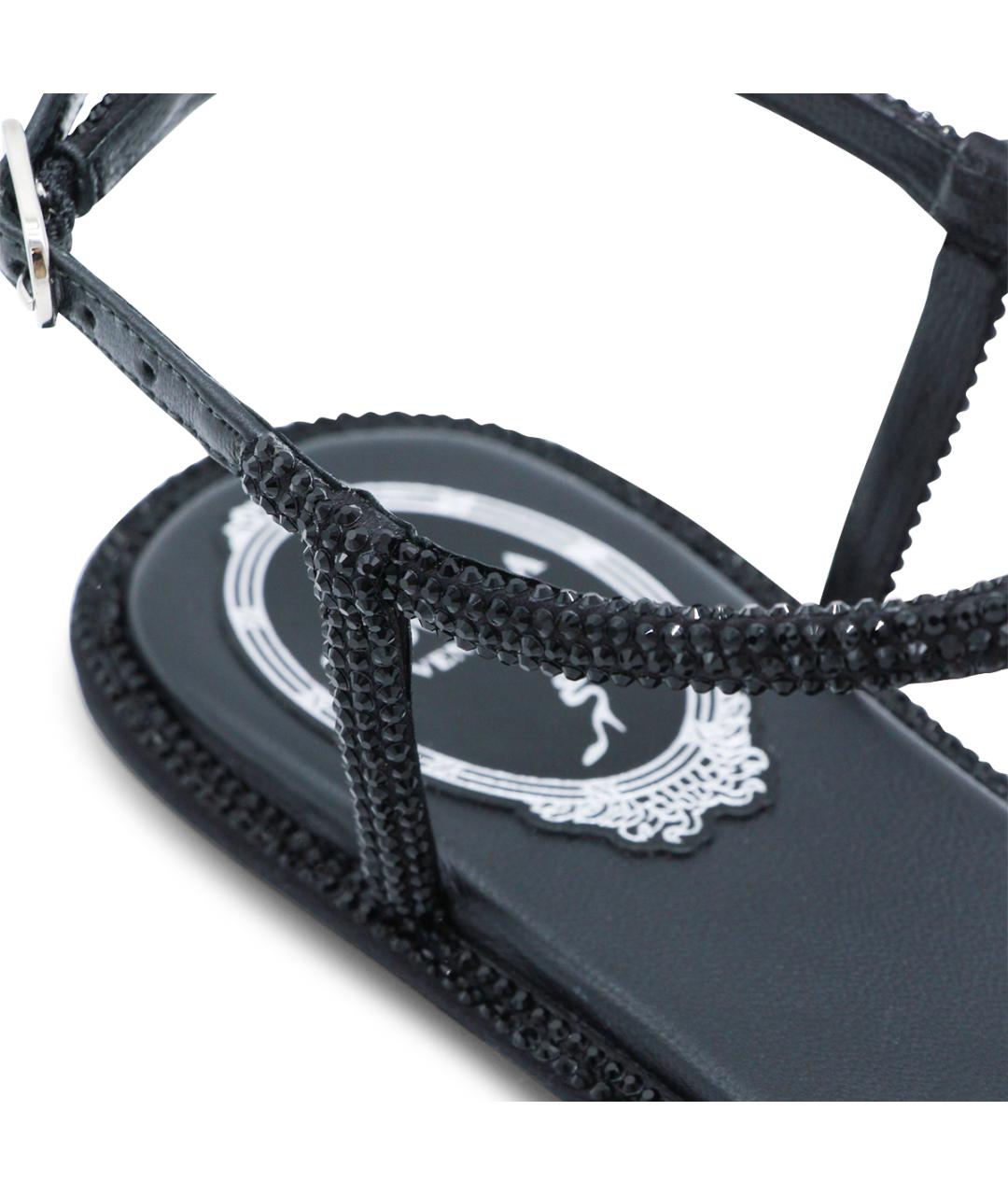 RENE CAOVILLA Черные кожаные сандалии, фото 4