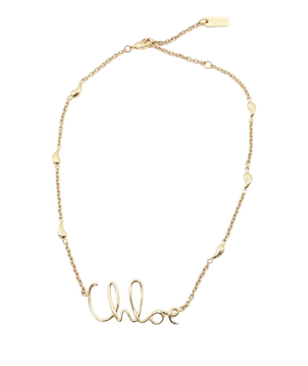 CHLOE Золотое латунное колье, фото 6