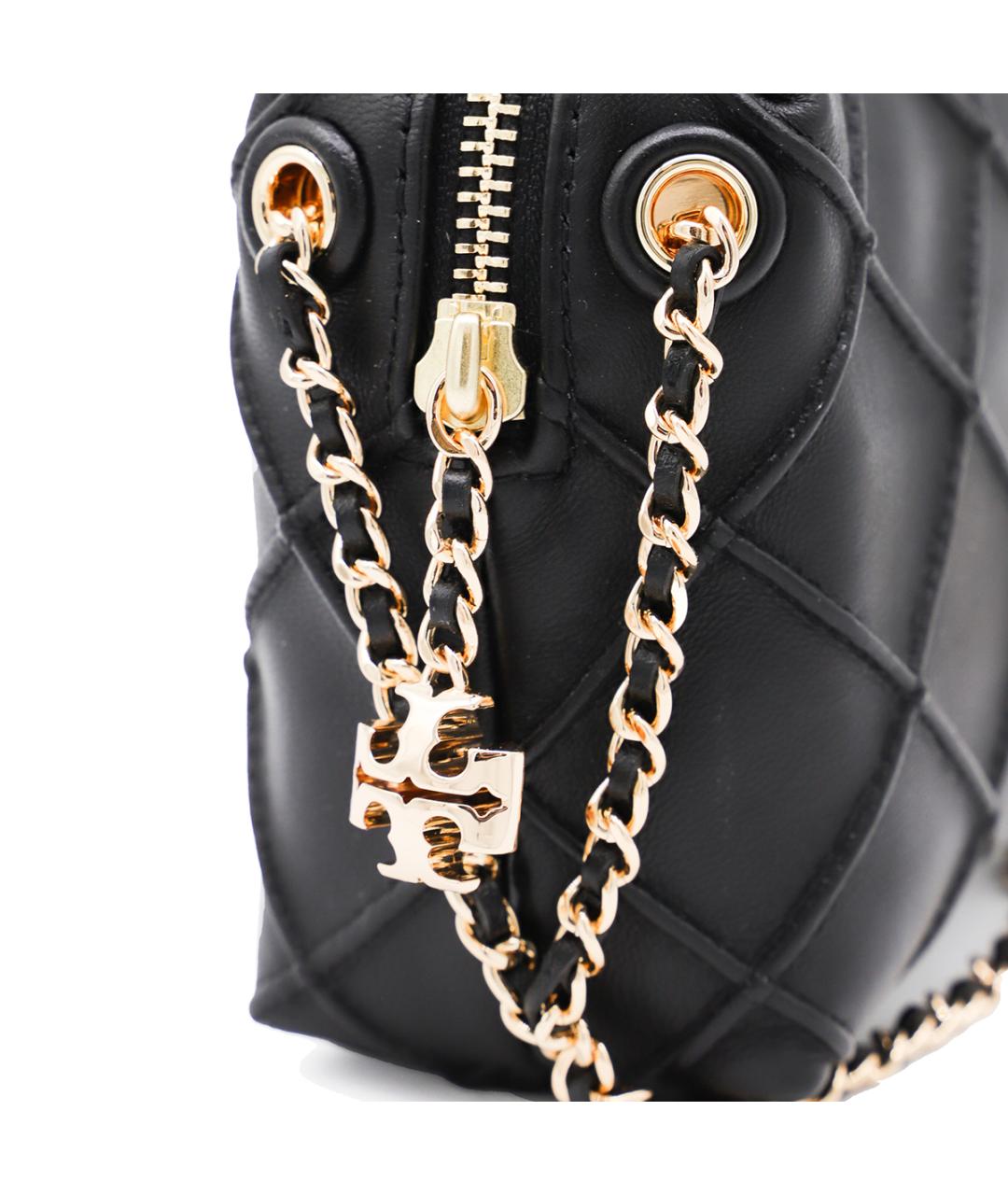 TORY BURCH Черная кожаная сумка через плечо, фото 4