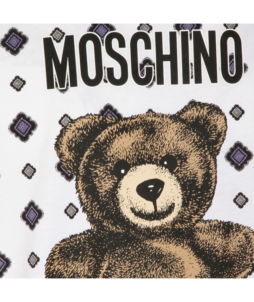 MOSCHINO Белая хлопковая футболка, фото 3