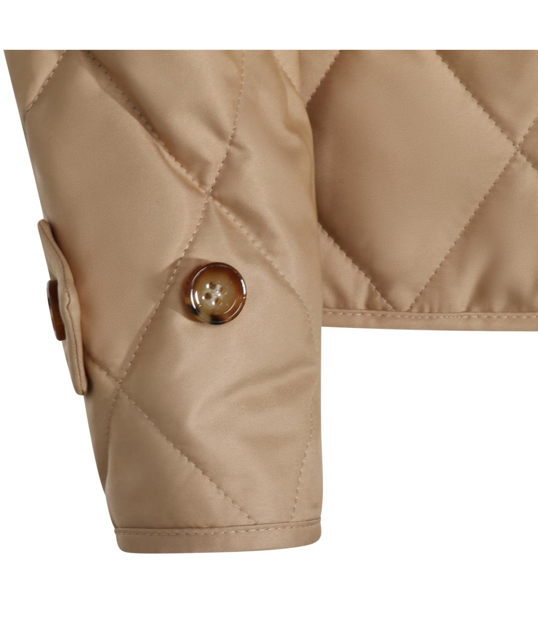 BURBERRY Бежевая полиэстеровая куртка, фото 3