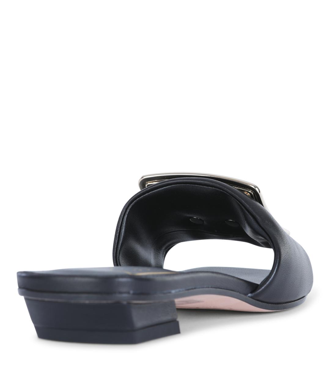 ROGER VIVIER Черные кожаные босоножки, фото 3