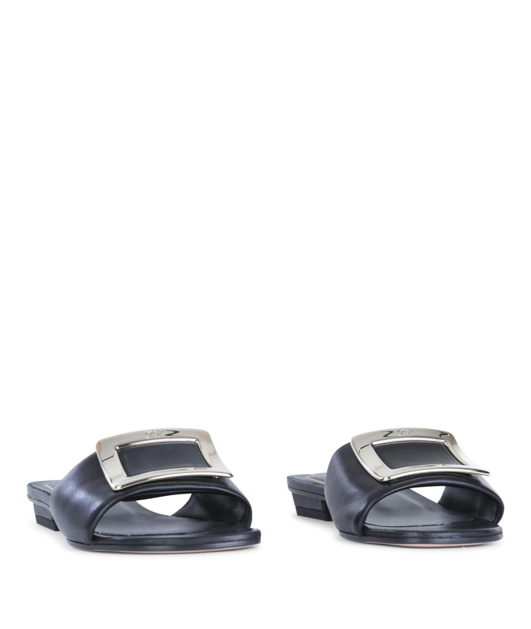 ROGER VIVIER Черные кожаные босоножки, фото 2