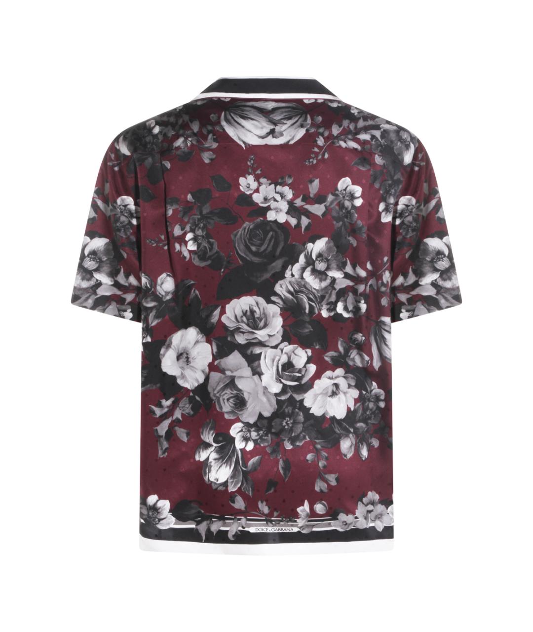 DOLCE&GABBANA Бордовая шелковая кэжуал рубашка, фото 2