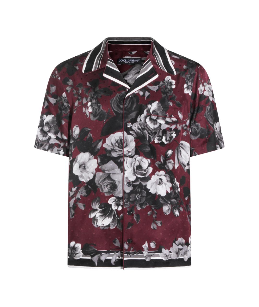 DOLCE&GABBANA Бордовая шелковая кэжуал рубашка, фото 1