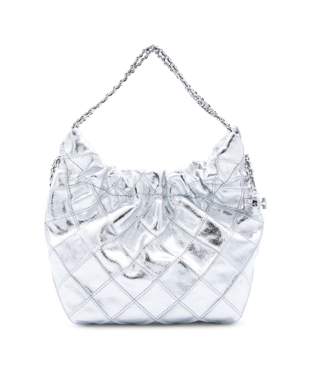 TORY BURCH Серебряная кожаная сумка через плечо, фото 1