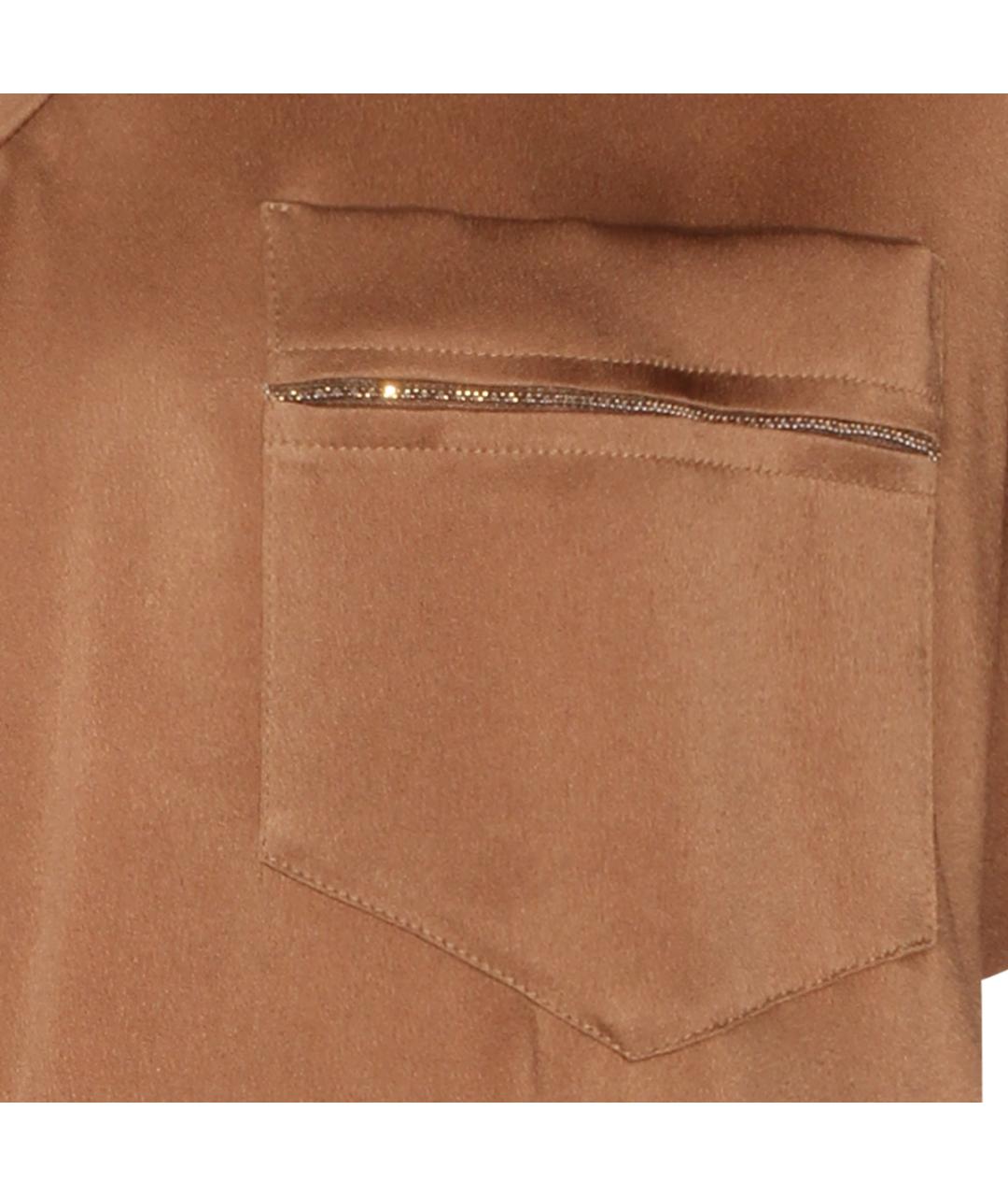 FABIANA FILIPPI Коричневая вискозная футболка, фото 3