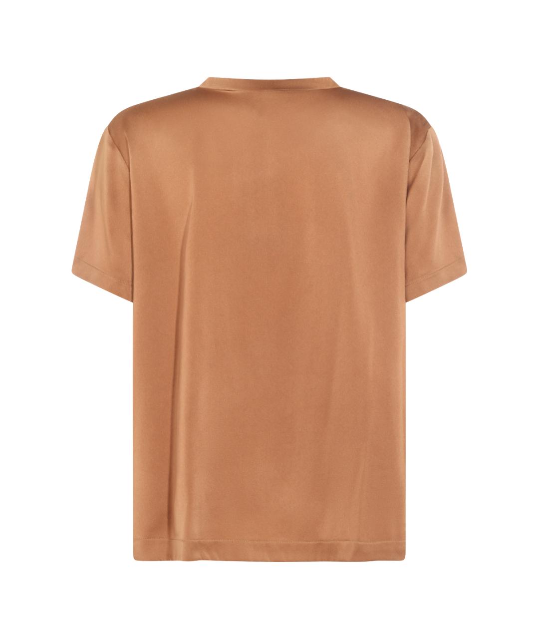 FABIANA FILIPPI Коричневая вискозная футболка, фото 2