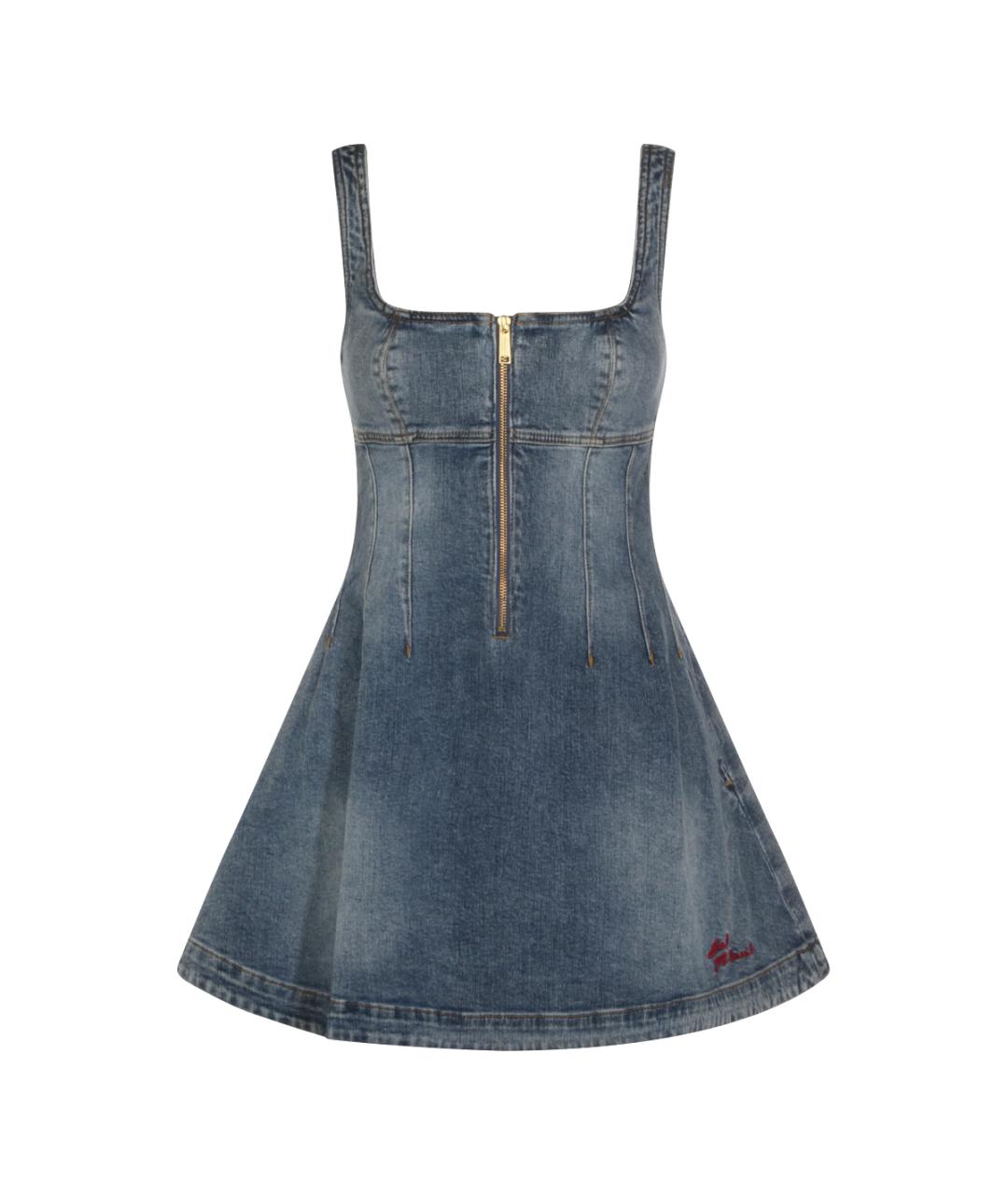 SELF-PORTRAIT Синее хлопковое платье, фото 1