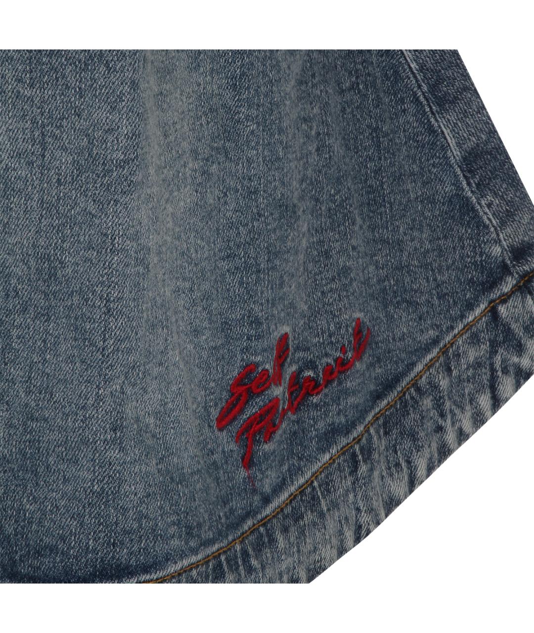 SELF-PORTRAIT Синее хлопковое платье, фото 4