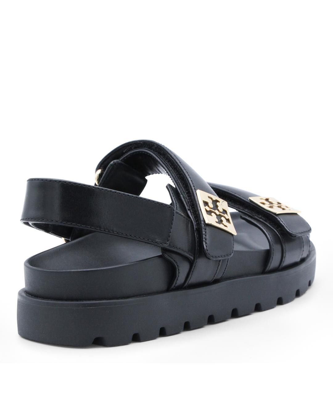 TORY BURCH Черные кожаные сандалии, фото 3