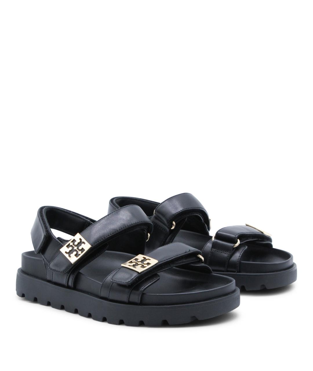 TORY BURCH Черные кожаные сандалии, фото 2