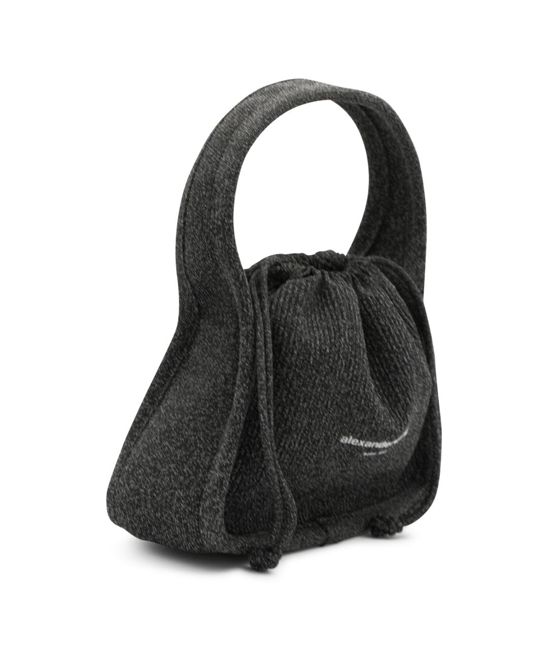 ALEXANDER WANG Серая хлопковая сумка с короткими ручками, фото 2