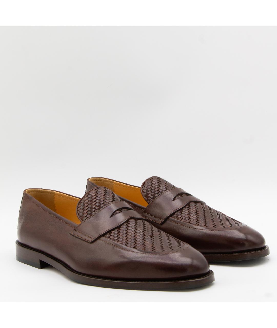 BRUNELLO CUCINELLI Коричневые кожаные лоферы, фото 3
