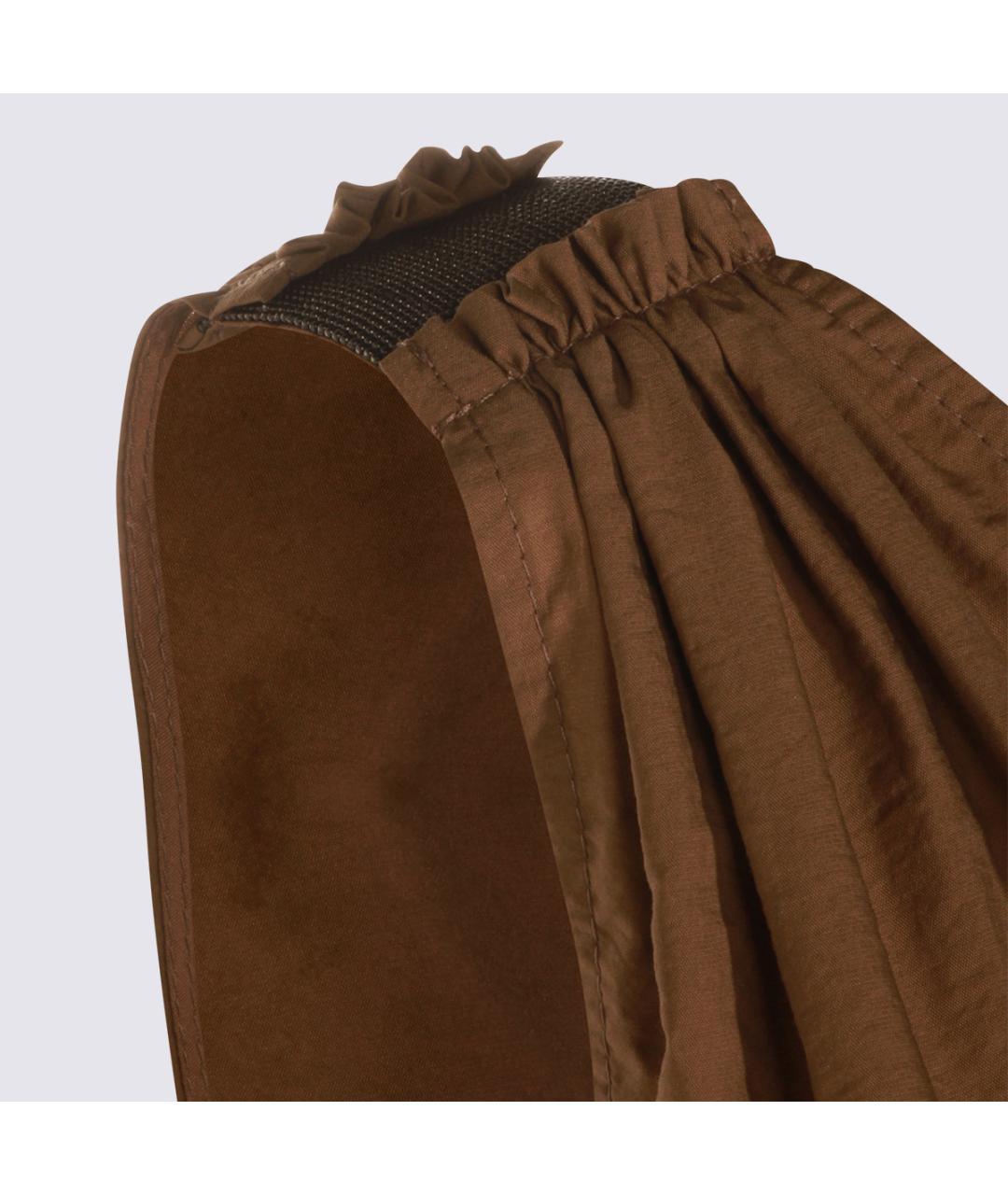 BRUNELLO CUCINELLI Коричневое хлопковое повседневное платье, фото 4