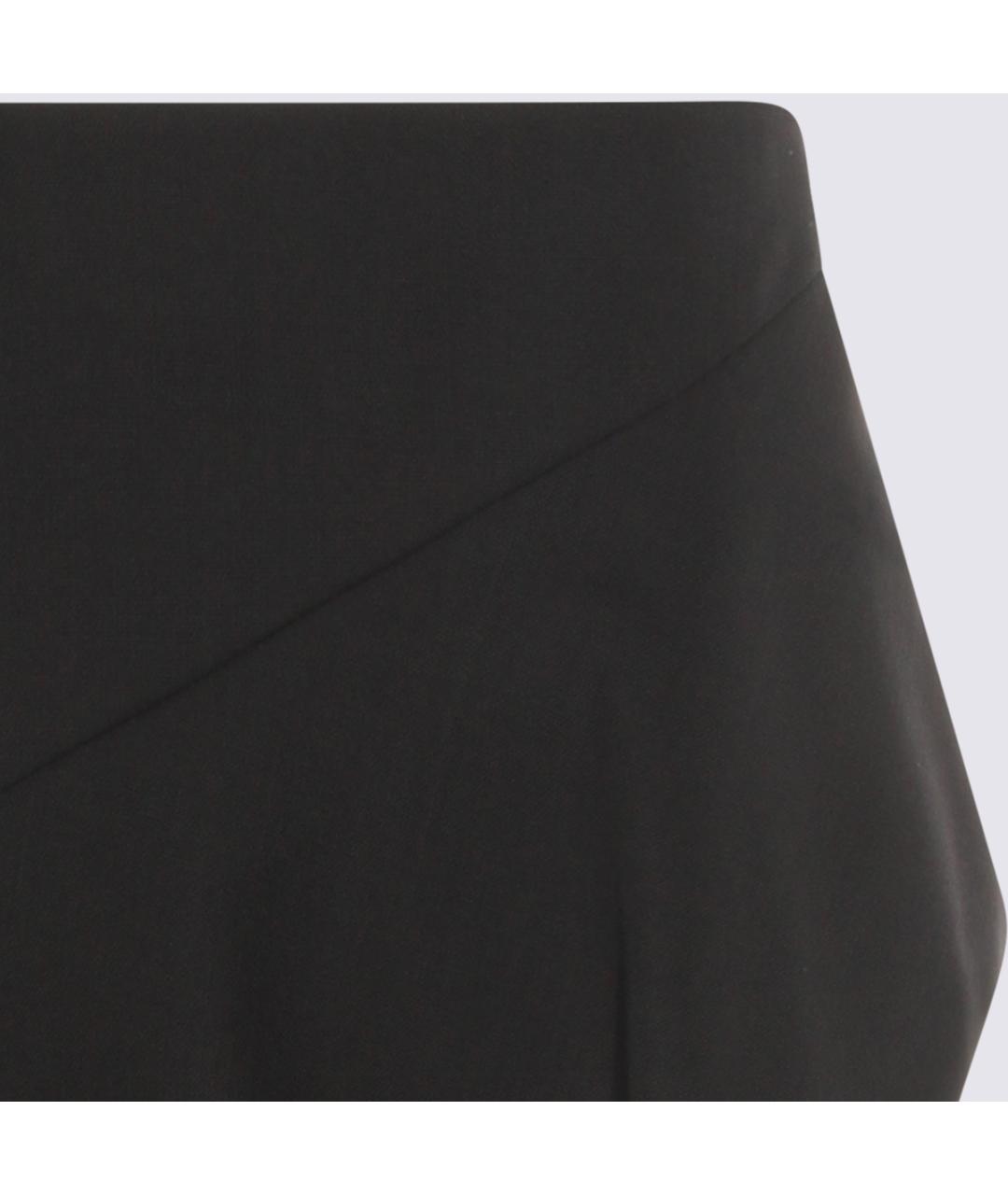 KHAITE Черная шерстяная юбка миди, фото 4