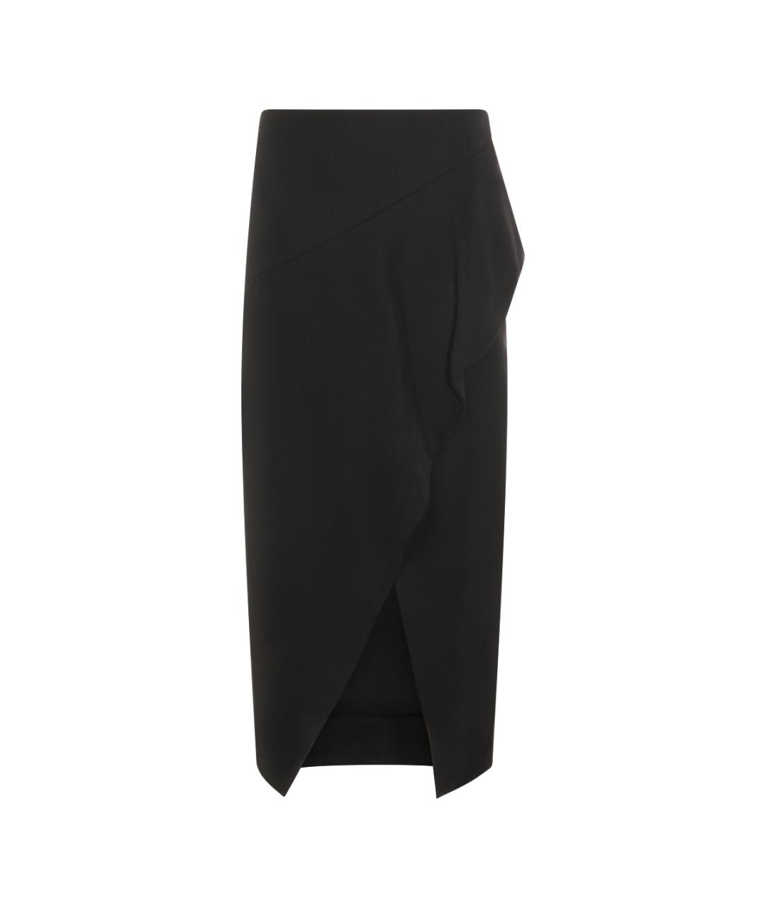 KHAITE Черная шерстяная юбка миди, фото 1