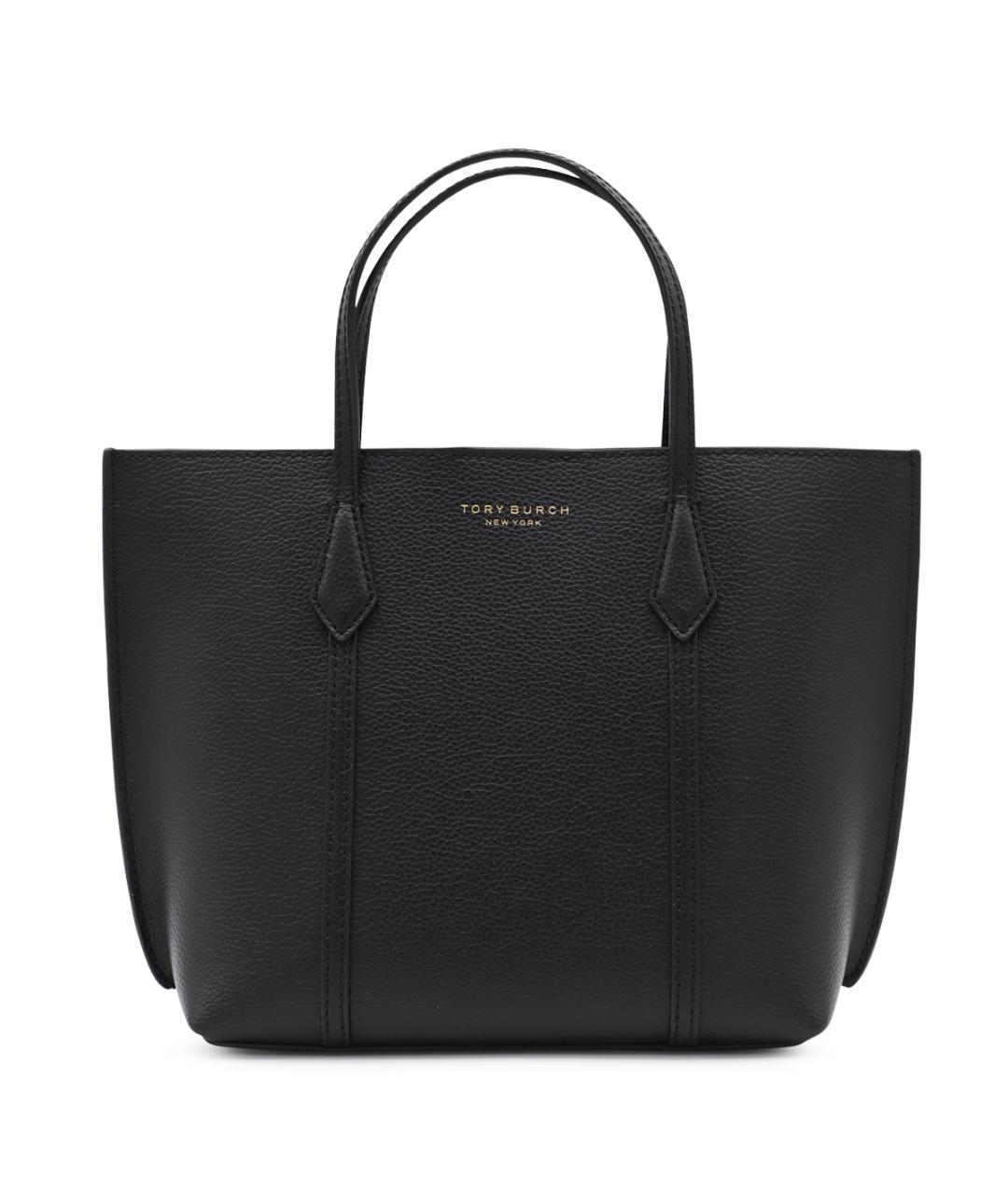 TORY BURCH Черная кожаная сумка тоут, фото 1