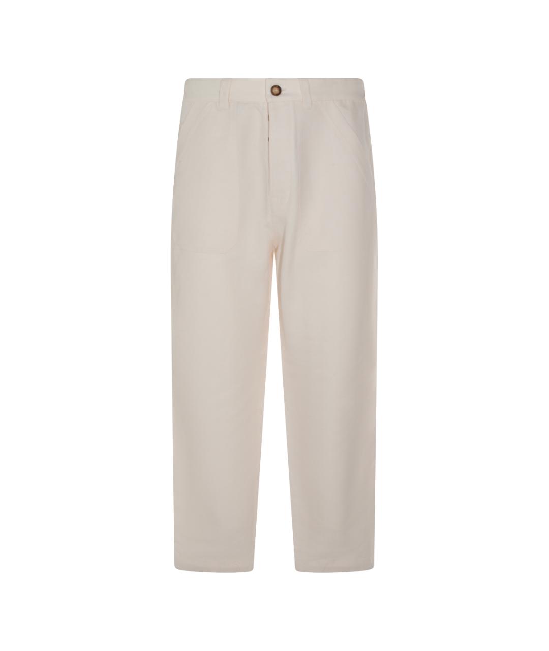 BRUNELLO CUCINELLI Бежевые льняные повседневные брюки, фото 1