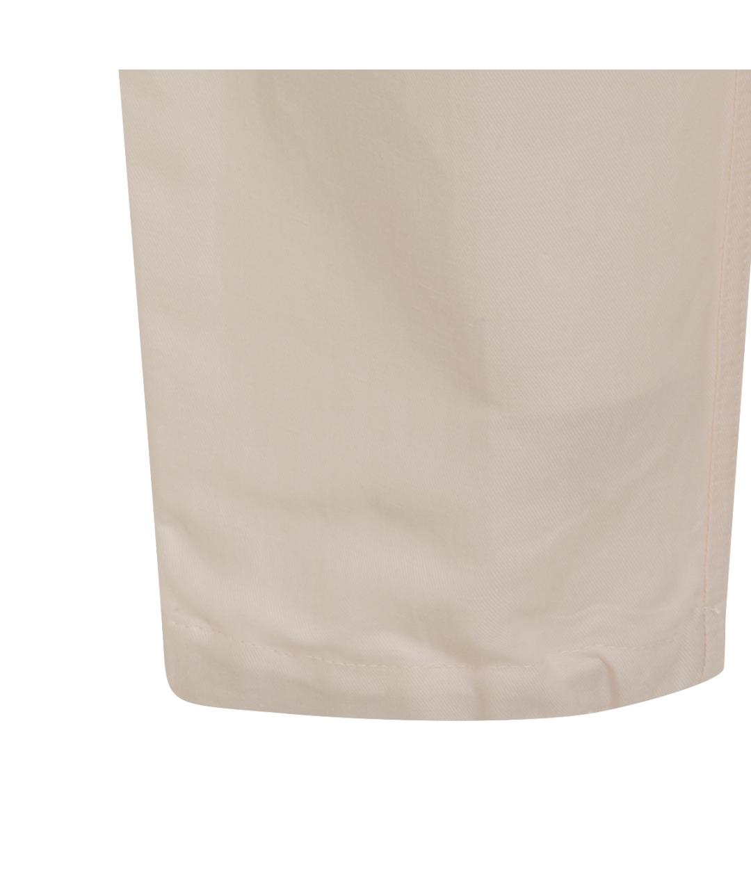 BRUNELLO CUCINELLI Бежевые льняные повседневные брюки, фото 4