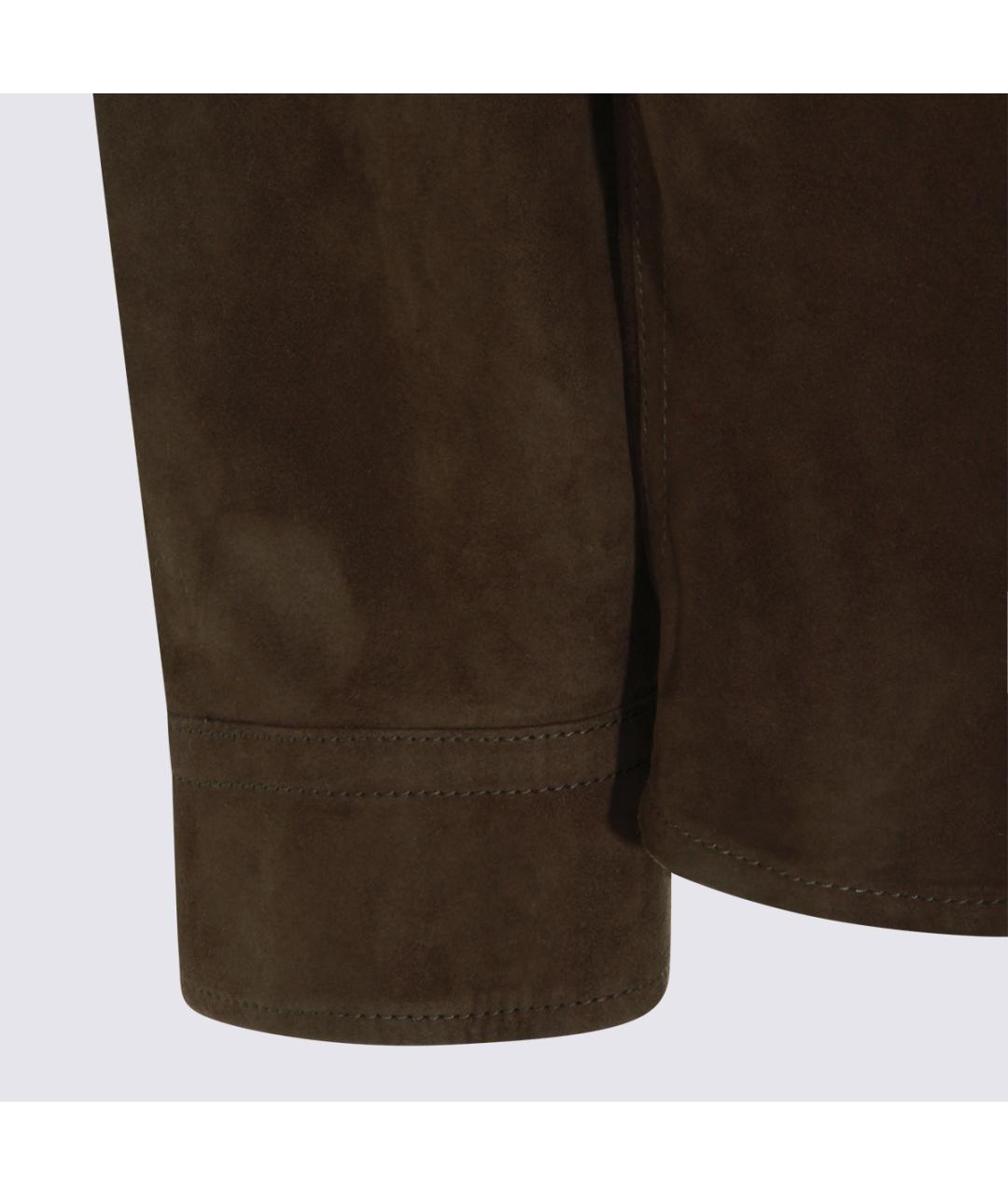 BRUNELLO CUCINELLI Коричневая кожаная куртка, фото 5