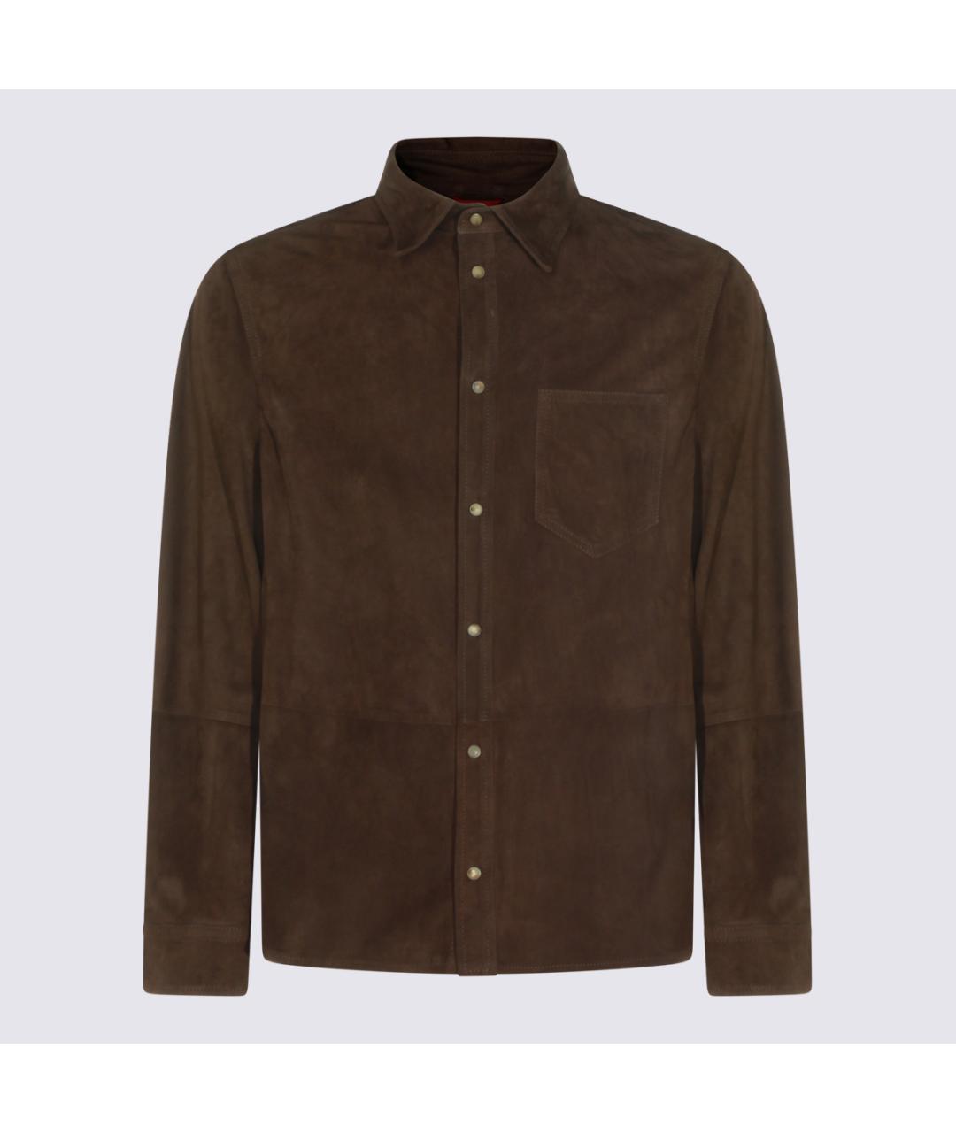 BRUNELLO CUCINELLI Коричневая кожаная куртка, фото 2