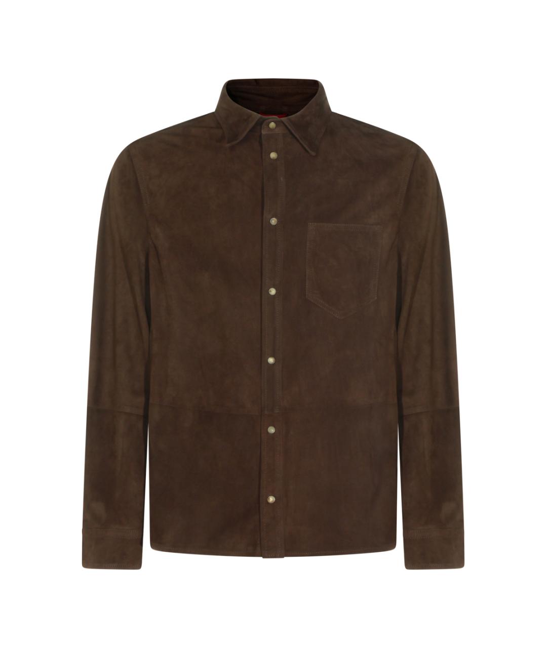 BRUNELLO CUCINELLI Коричневая кожаная куртка, фото 1