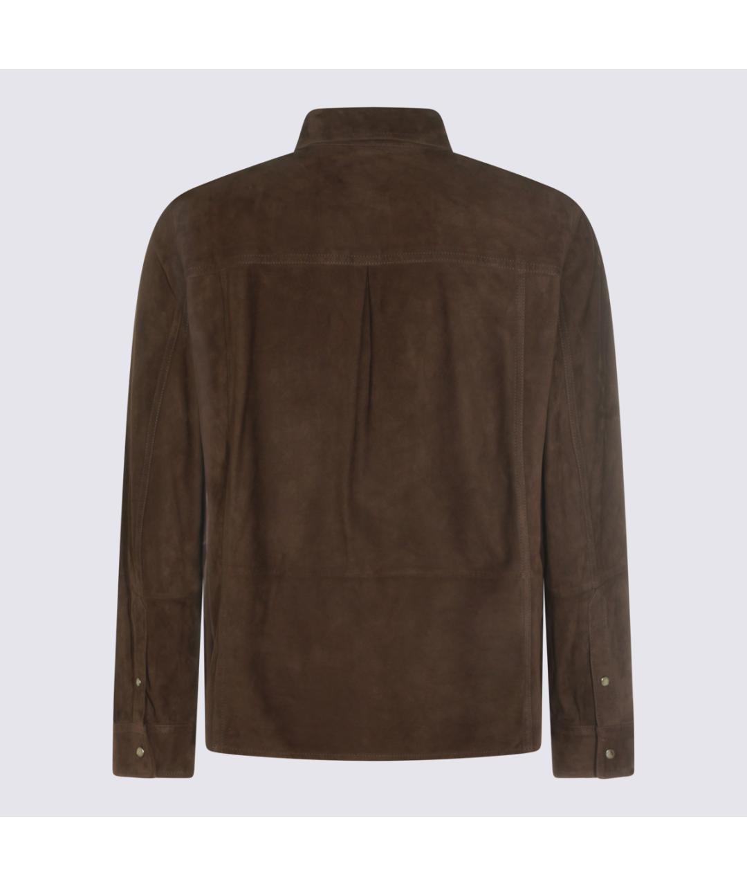 BRUNELLO CUCINELLI Коричневая кожаная куртка, фото 3