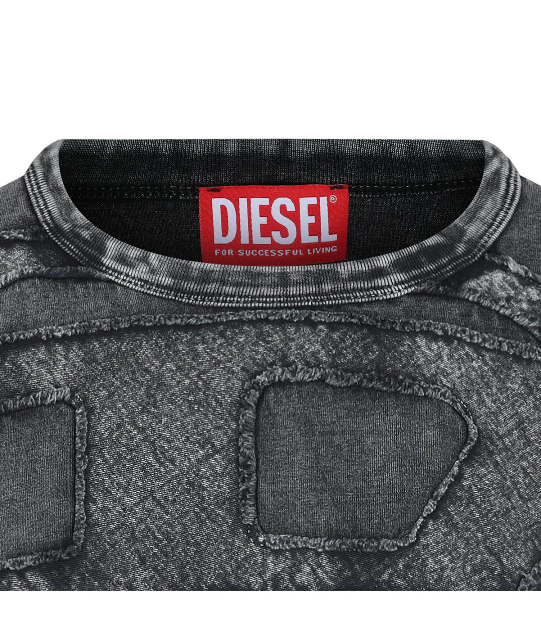 DIESEL Серая хлопковая футболка, фото 3