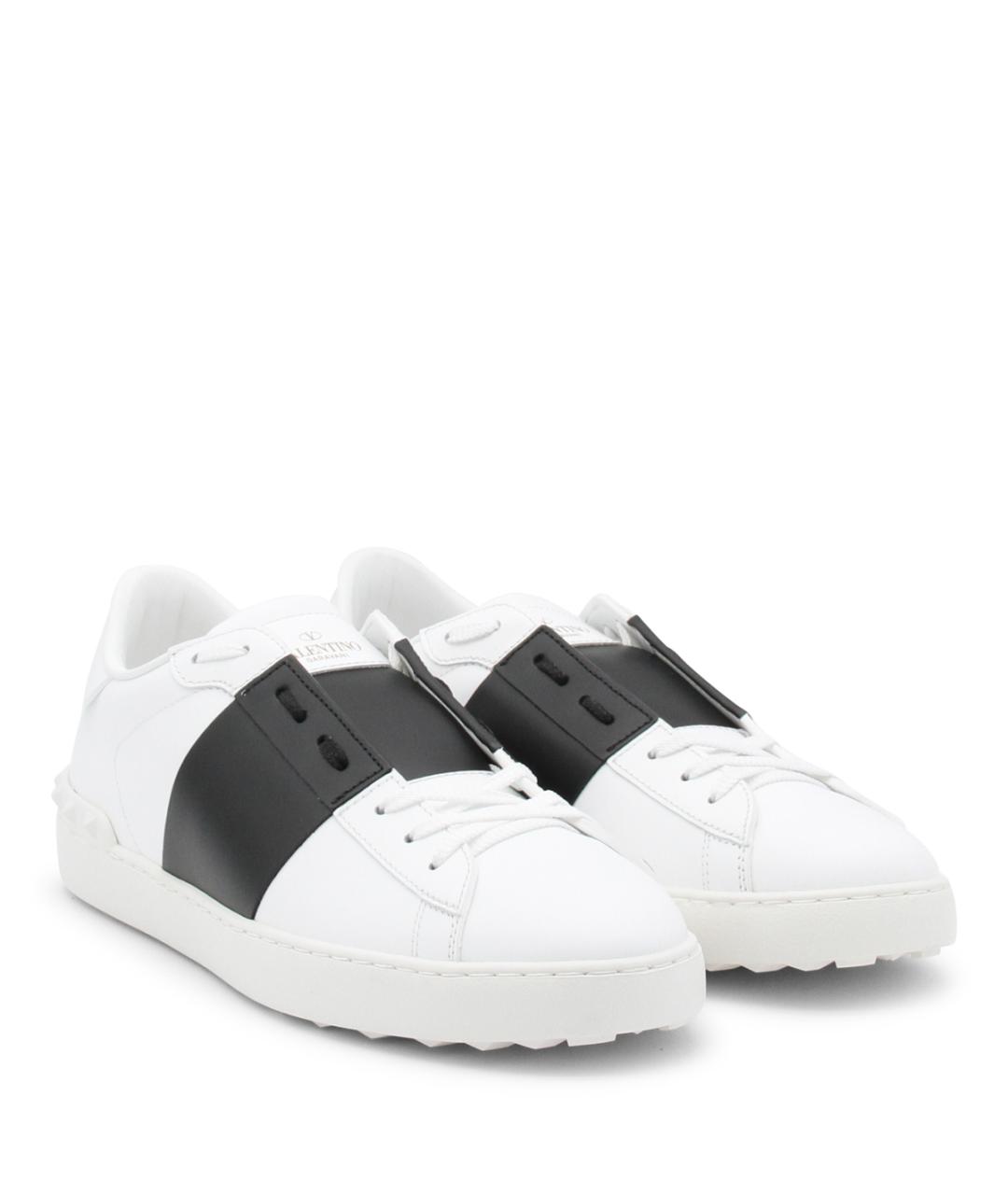 VALENTINO Белые кожаные низкие кроссовки / кеды, фото 2