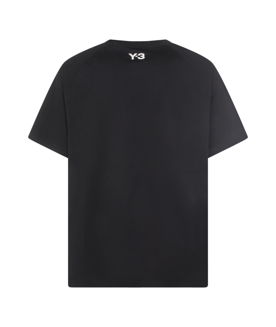 Y-3 Черная хлопковая футболка, фото 2