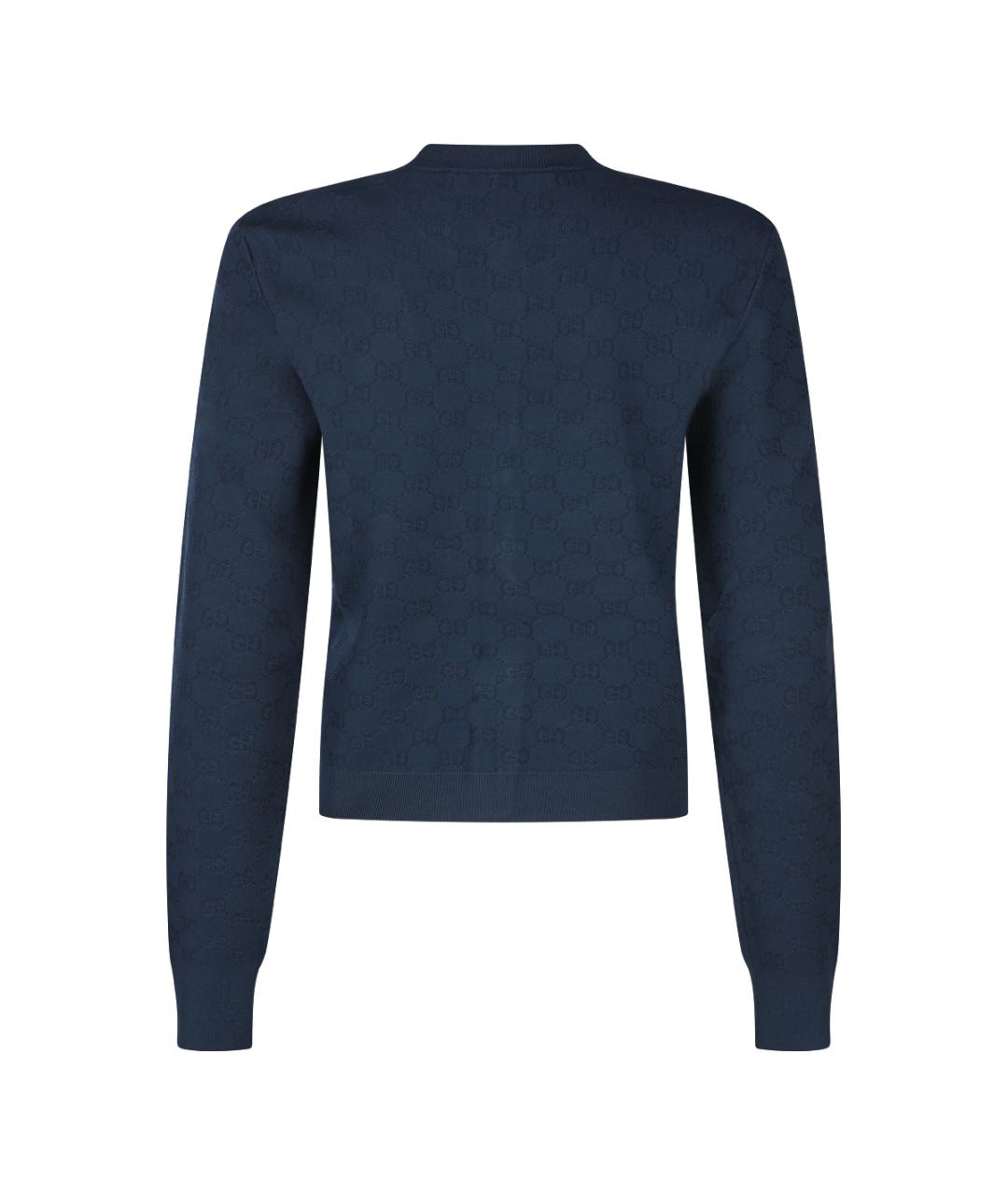 GUCCI Синий вискозный кардиган, фото 2