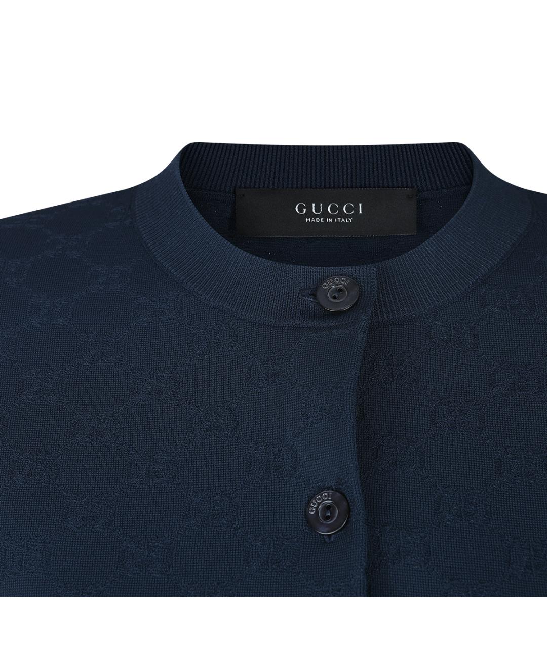 GUCCI Синий вискозный кардиган, фото 3