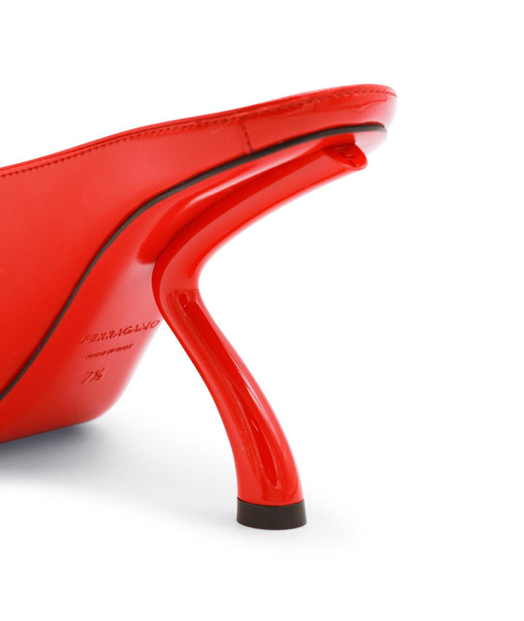 FERRAGAMO Красные кожаные туфли, фото 4