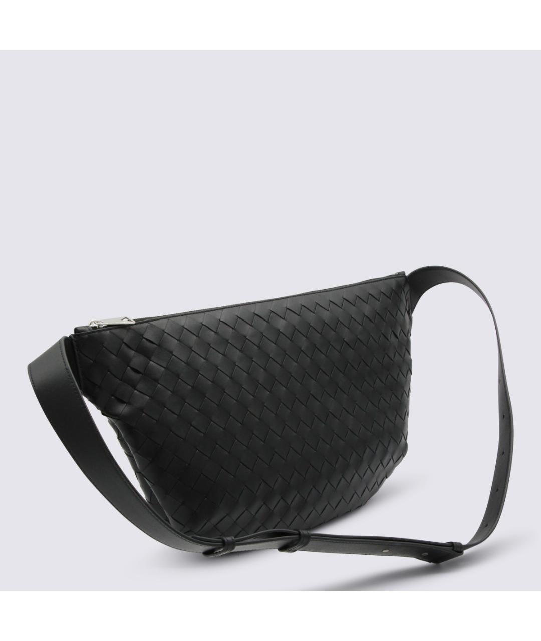 BOTTEGA VENETA Черная кожаная поясная сумка, фото 3
