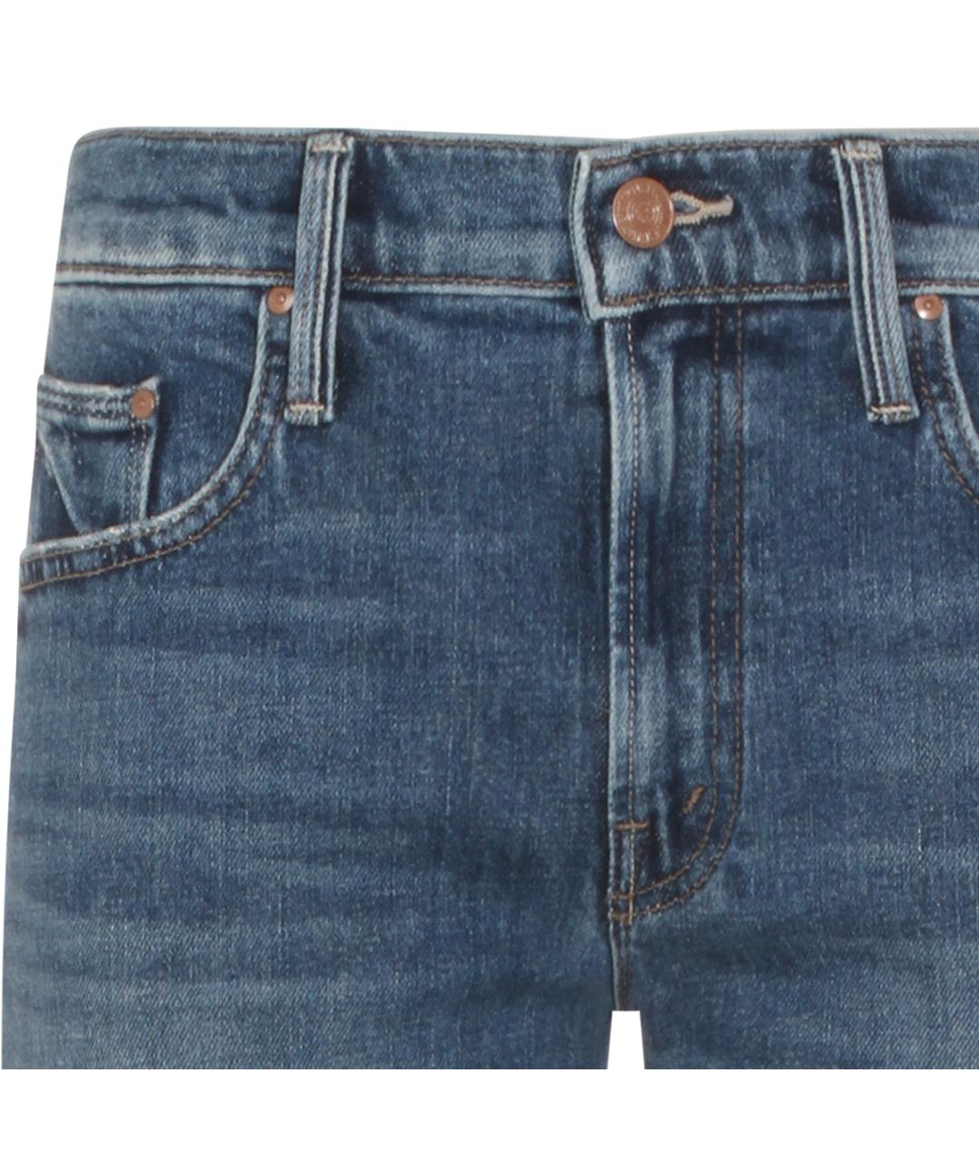 MOTHER Синие хлопковые прямые джинсы, фото 3