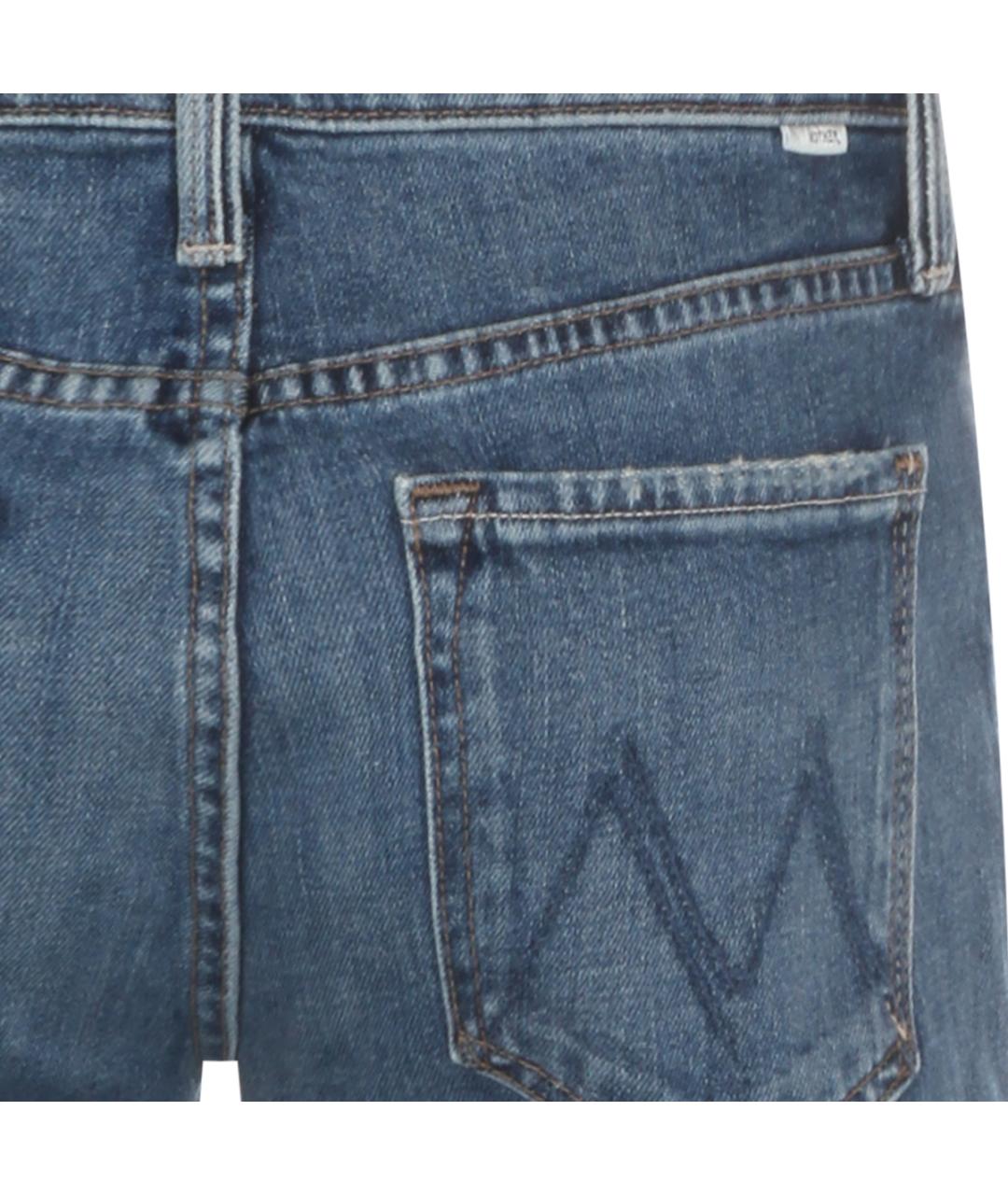 MOTHER Синие хлопковые прямые джинсы, фото 4