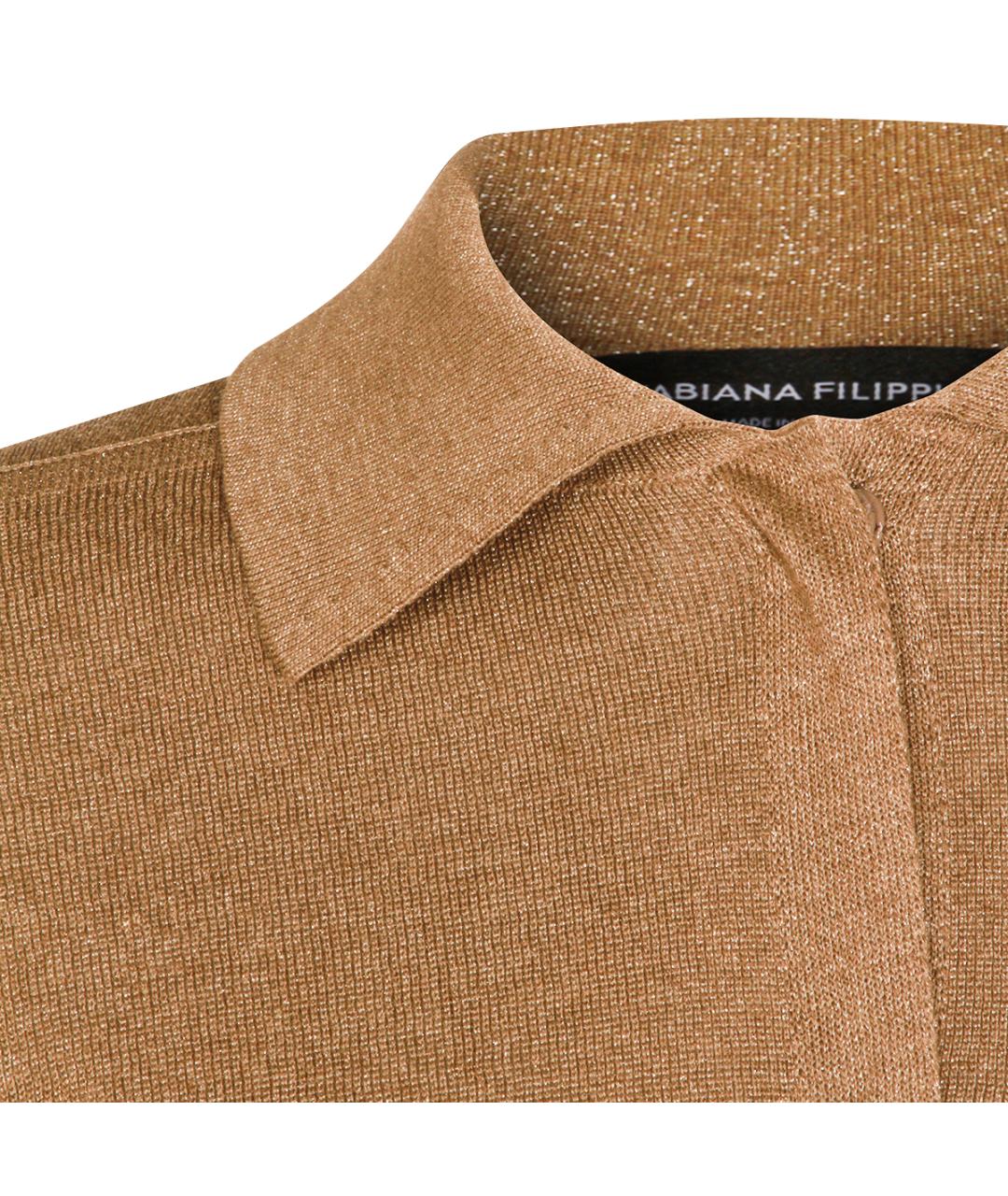 FABIANA FILIPPI Коричневая вискозная футболка, фото 4