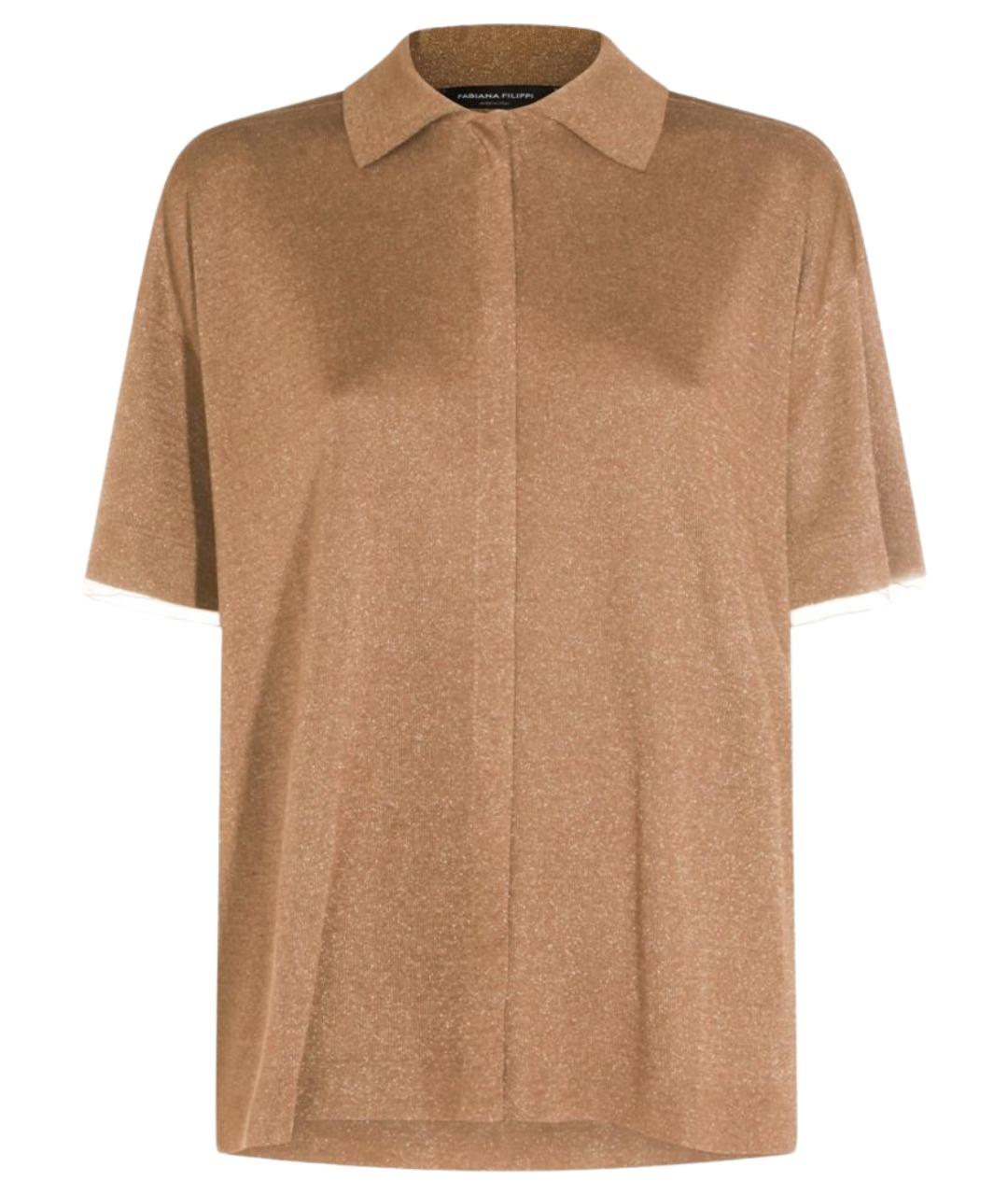 FABIANA FILIPPI Коричневая вискозная футболка, фото 1
