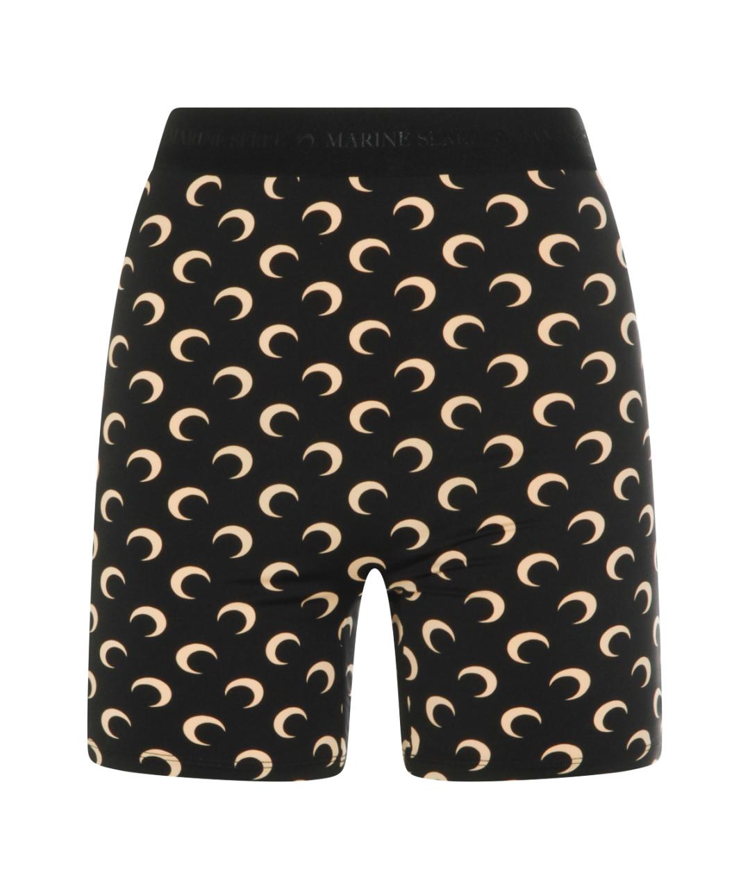 MARINE SERRE Черные полиамидовые леггинсы и велосипедки, фото 1