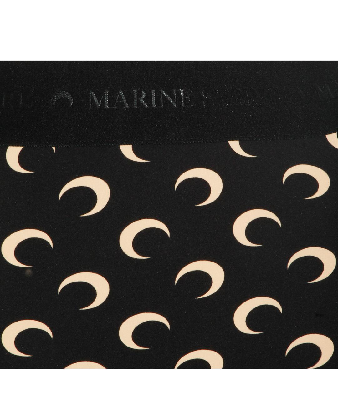 MARINE SERRE Черные полиамидовые леггинсы и велосипедки, фото 3