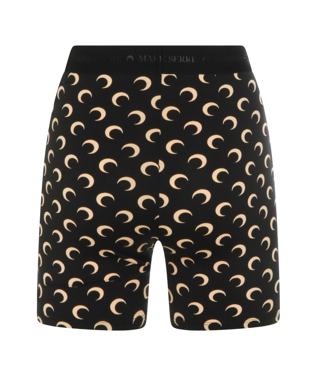 MARINE SERRE Черные полиамидовые леггинсы и велосипедки, фото 2