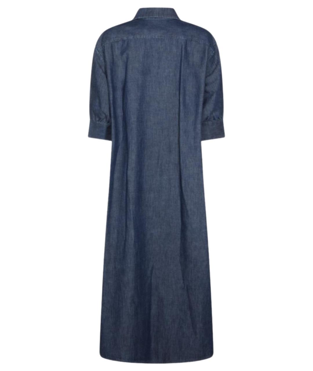 JIL SANDER Синее хлопковое платье, фото 2