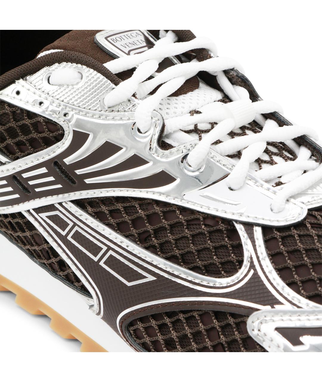BOTTEGA VENETA Коричневые текстильные низкие кроссовки / кеды, фото 4