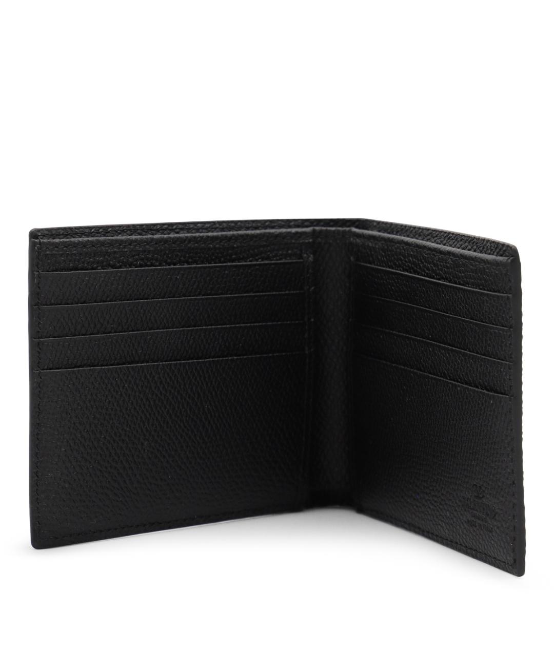 VALENTINO Черный кожаный кошелек, фото 2