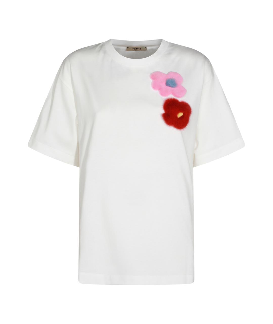 FENDI Белая хлопковая футболка, фото 1