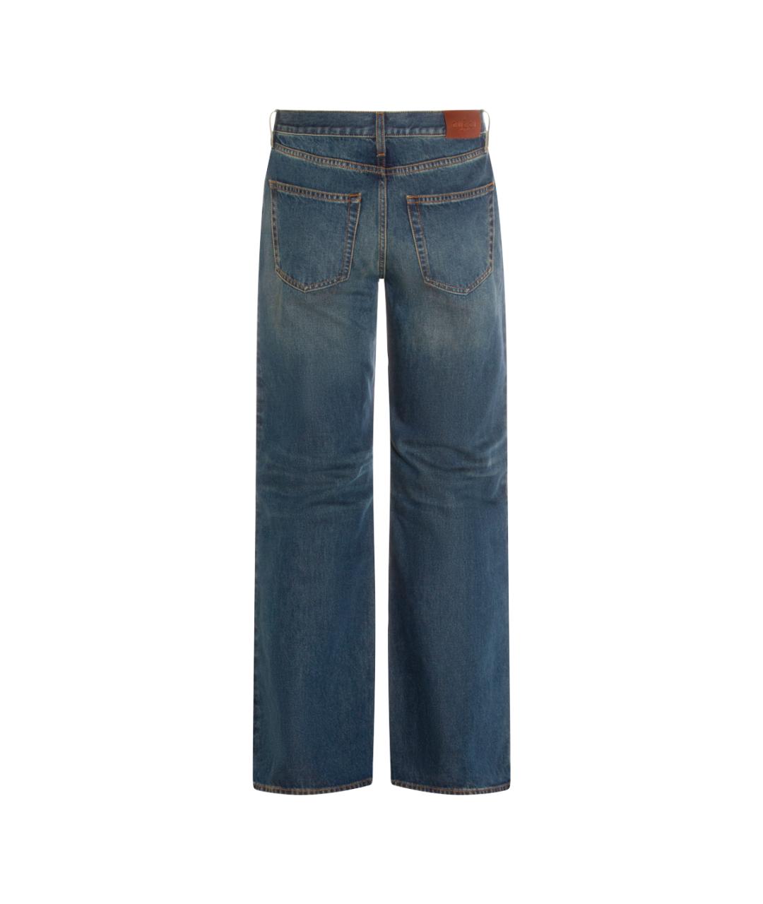 GUCCI Синие хлопковые прямые джинсы, фото 2